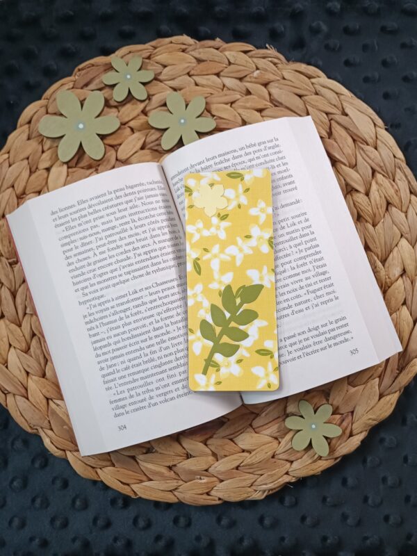 Marque-page fleurs jaunes 2 – Image 3