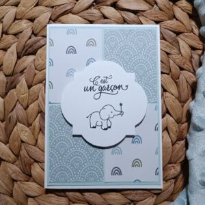 Carte bébéléphant garçon