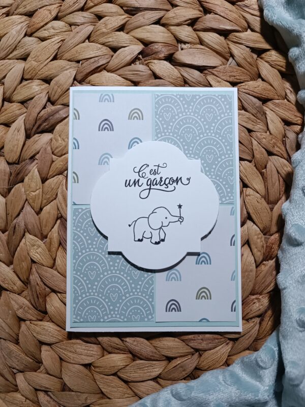 Carte bébéléphant garçon