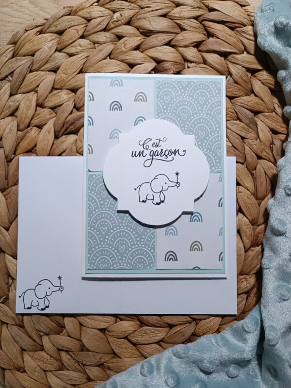 Carte bébéléphant garçon – Image 2