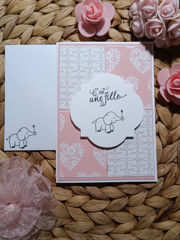 Carte bébéléphant fille – Image 2