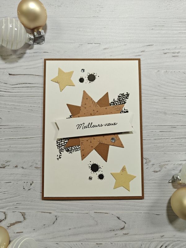 Carte de vœux étoiles et taches