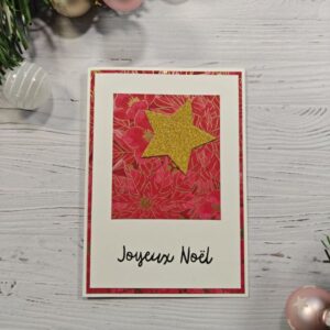 Carte de voeux rouge et étoile or