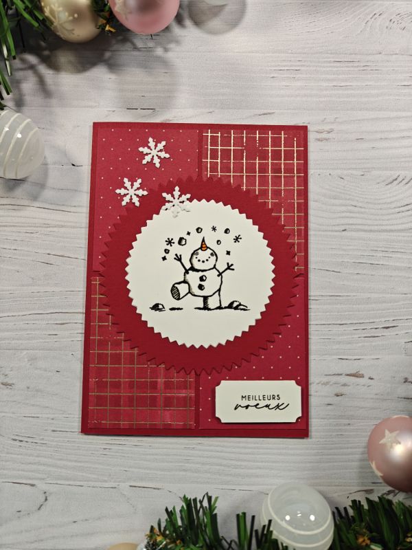 Carte de voeux bonhomme rouge