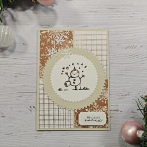 Carte de voeux bonhomme beige
