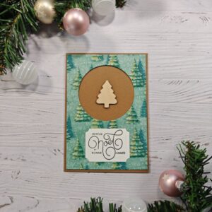 Carte de voeux sapin bois vert