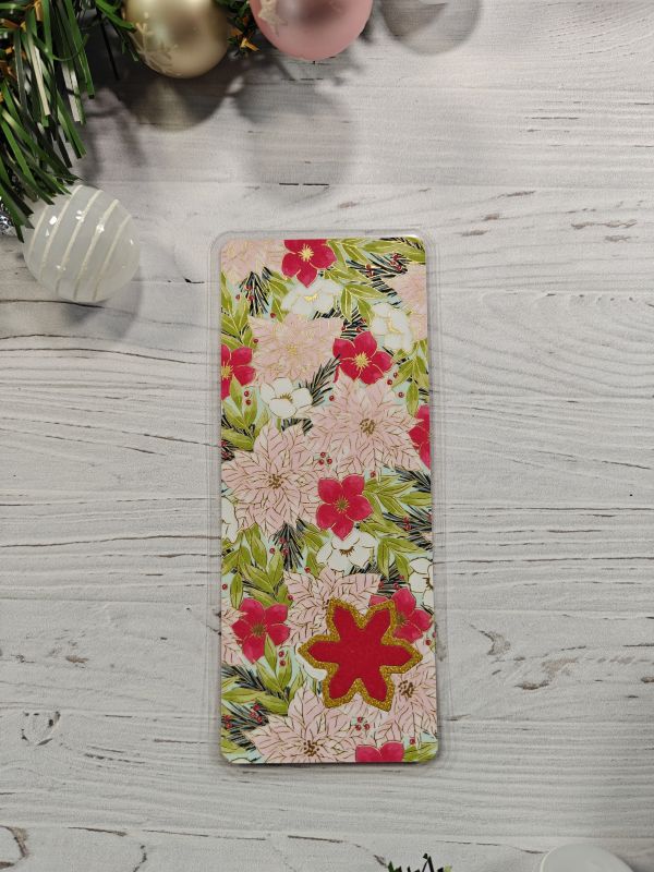 Marque-page poinsettia dos rouge