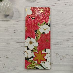 Marque-page poinsettia dos tartan