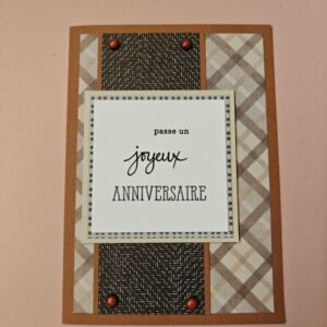 Carte anniversaire beige et brun