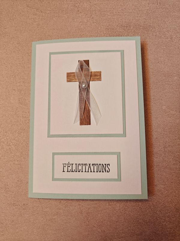 Carte cérémonie bleu