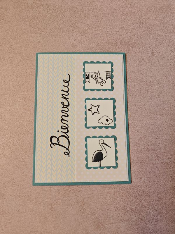 Carte Bienvenue bleu