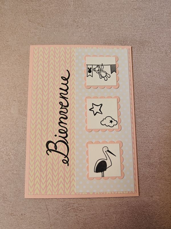 Carte Bienvenue rose