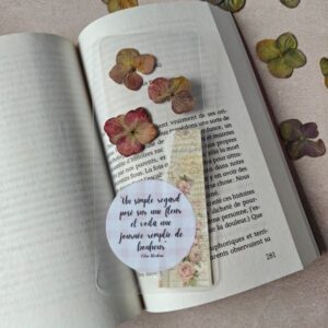 Marque-page fleurs séchées