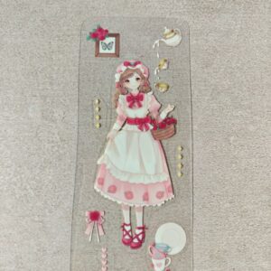 Marque-page rose et panier