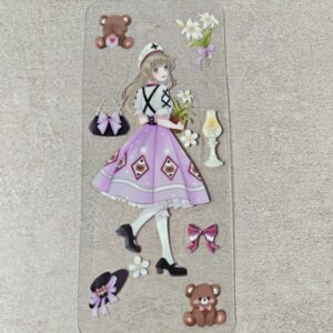 Marque-page lilas et ourson