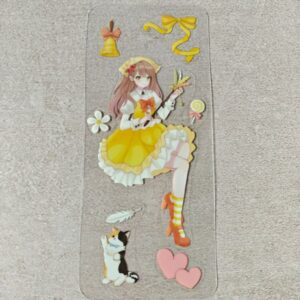 Marque-page jaune et chat