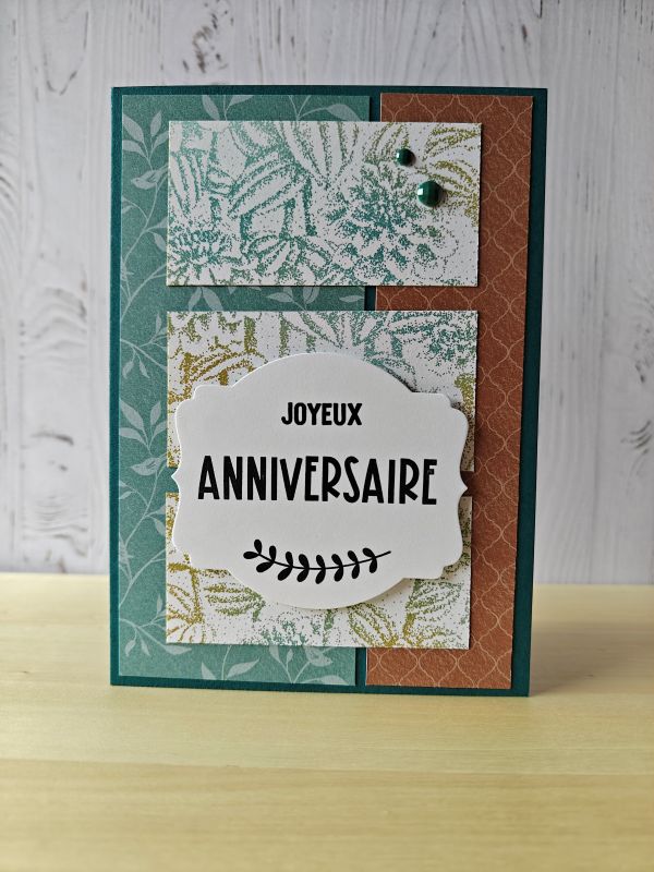 Carte anniversaire Sauge et terre