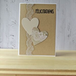 Carte Félicitations 2 coeurs